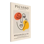 Abstract Picasso-Inspired Face Line Art Canvas – Modern Expressionist Wall Art in Vibrant Hues - Image 4