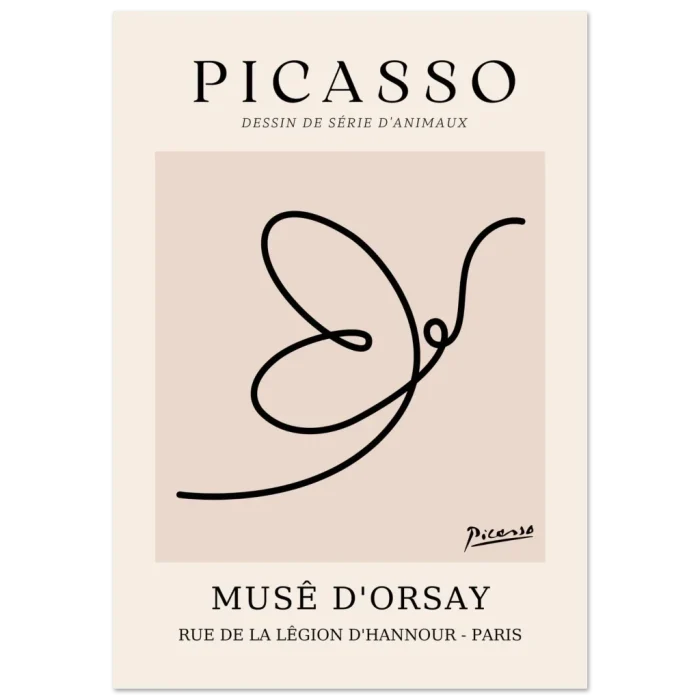 Minimalist Picasso Line Art Poster - Abstract Dove of Peace Print on Premium Matte Paper - Image 2