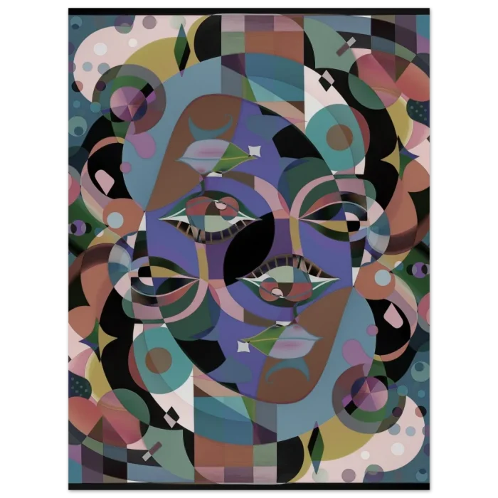 Abstract Geometric Face Art Print - Premium Matte Paper Poster in Multiple Sizes - Image 4