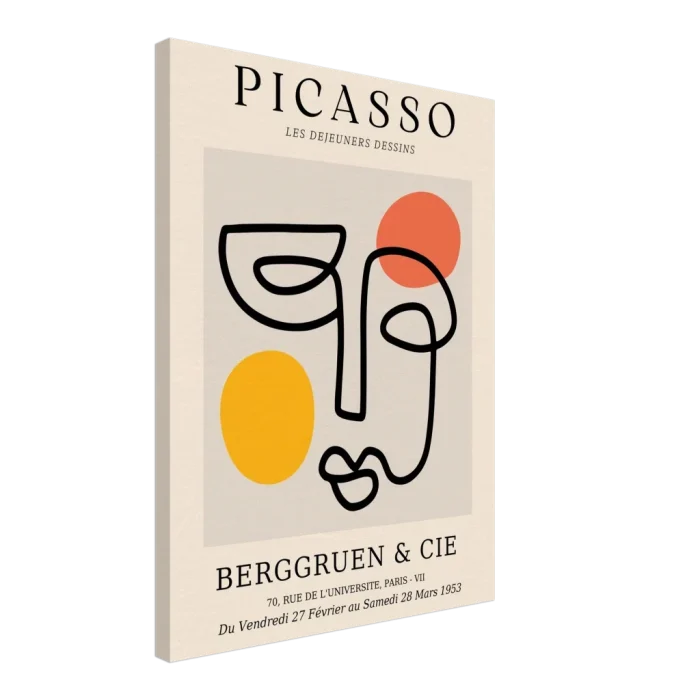 Minimalist Picasso Exhibition Poster - Abstract Faces Modern Art Canvas Print - Image 5