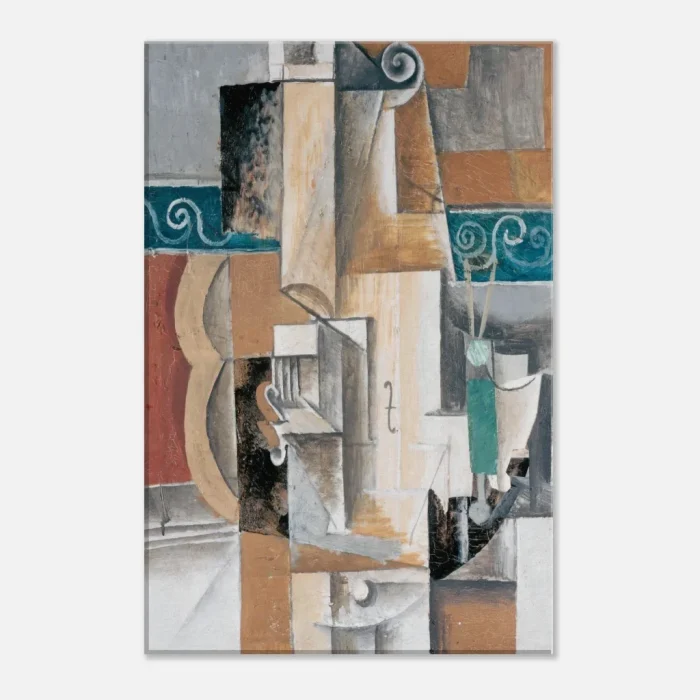 Abstract Melodies Cubist Canvas – Modern Instrumental Art Print with Teal Accents - Image 6