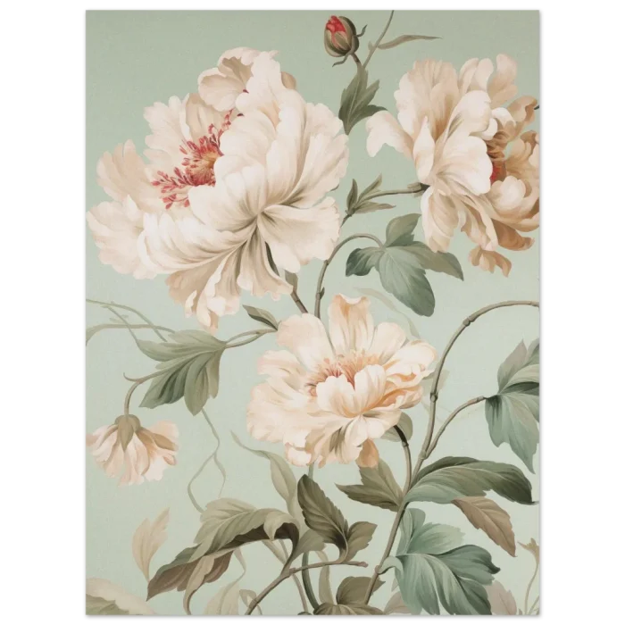 Vintage Botanical Peony Bloom Premium Matte Paper Poster - Serene Floral Art in Multiple Sizes - Image 6