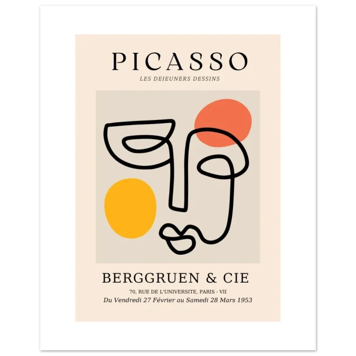 Minimalist Picasso Abstract Line Art Face Poster – Premium Matte Paper for Modern Decor - Image 4