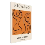 Picasso Musê d'Orsay Abstract Art Canvas – Black Line Art on Vibrant Orange – Modern Museum Print for Home Decor - Image 3