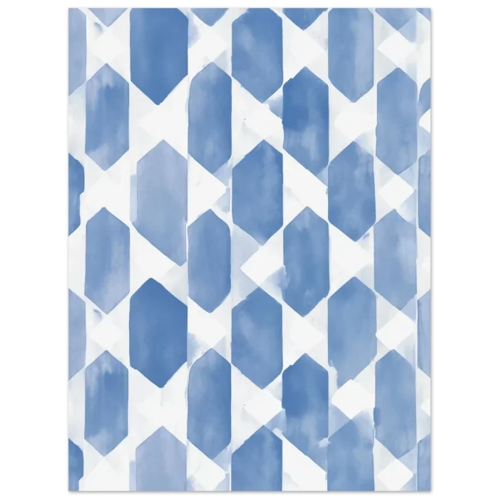 Abstract Geometric Blue Watercolor Pattern - Premium Matte Paper Poster - Image 4