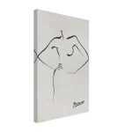 Picasso-Inspired Minimalist Female Form Canvas Print – Elegant Black & White Line Art for Modern Interiors