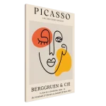 Abstract Picasso-Inspired Face Line Art Canvas – Modern Expressionist Wall Art in Vibrant Hues - Image 3