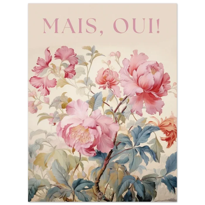 Mais, Oui! Parisian Floral Blush - Premium Matte Paper Poster in Multiple Sizes - Image 2