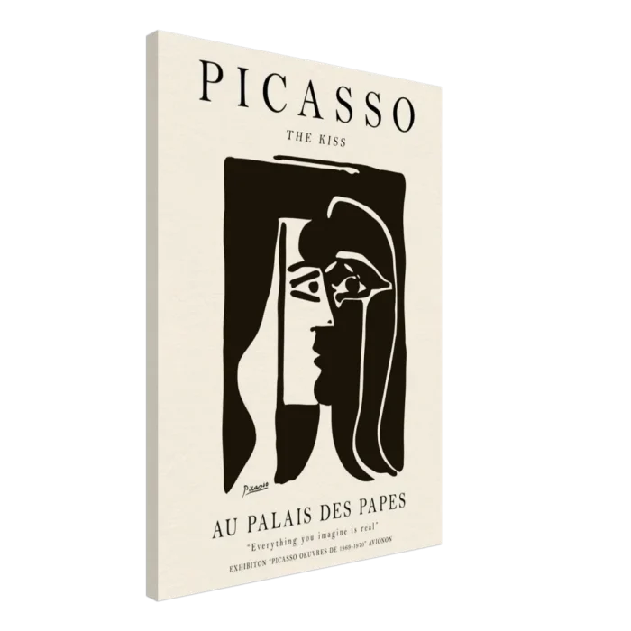 Picasso "The Kiss" Abstract Exhibition Poster – Timeless Black & White Cubist Art Canvas for Modern Spaces - Image 4