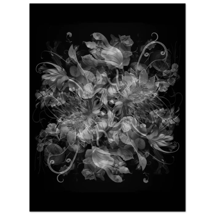 40 x 50 - Dark Bloom Botanical Art Print | Premium Matte Paper Poster with Ethereal Floral Design - Image 4