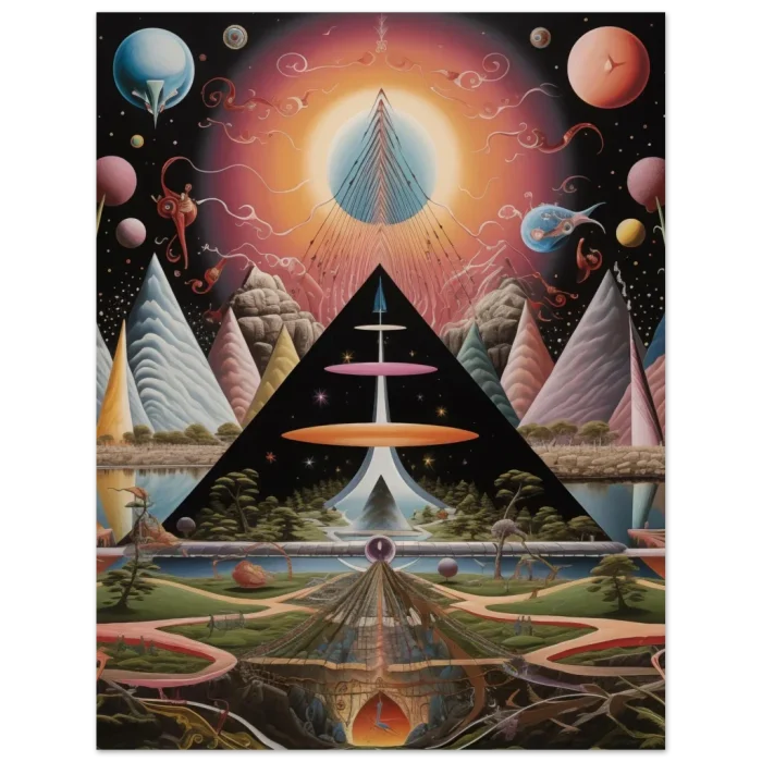 Cosmic Enlightenment: Abstract Psychedelic Art Print - Premium Matte Paper Poster in Multiple Sizes - Image 5