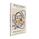 Picasso Abstract Face Canvas Print – Modern Line Art Exhibition Poster in Your Choice of Size