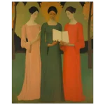 Autumnal Serenity: Three Muses Premium Matte Paper Poster - Vibrant Hues in Various Sizes