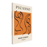 Picasso Musê d'Orsay Abstract Art Canvas – Black Line Art on Vibrant Orange – Modern Museum Print for Home Decor - Image 2