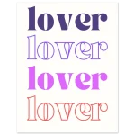 Retro Love Typography Print - Premium Matte Paper Poster in Vibrant Pink & Purple Hues, Multiple Sizes - Image 5