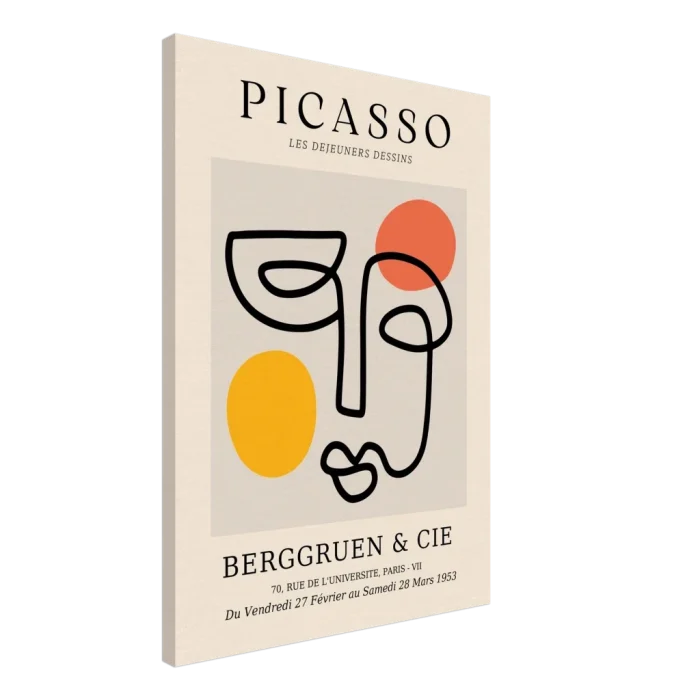 Minimalist Picasso Exhibition Poster - Abstract Faces Modern Art Canvas Print - Image 4