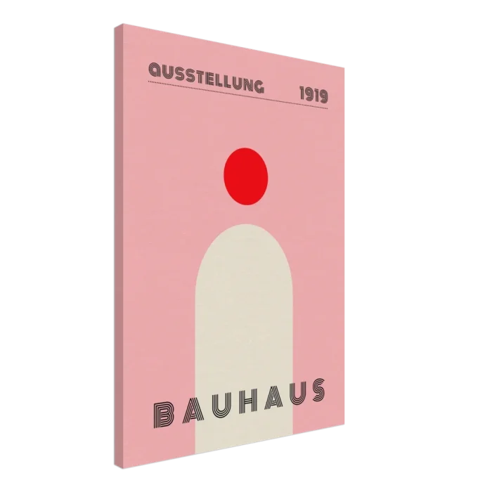 Bauhaus Exhibition 1919 Poster – Retro-Chic Mid-Century Wall Art in Pink & Red - Image 4