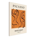 Picasso Musê d'Orsay Abstract Art Canvas – Black Line Art on Vibrant Orange – Modern Museum Print for Home Decor - Image 4