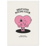 Self Love Social Club Pink Heart Classic Semi-Glossy Paper Poster